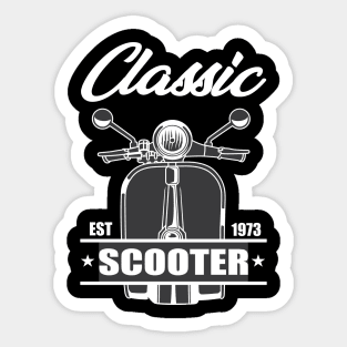 CLASSIC SCOOTER BLACK AND WHITE Sticker